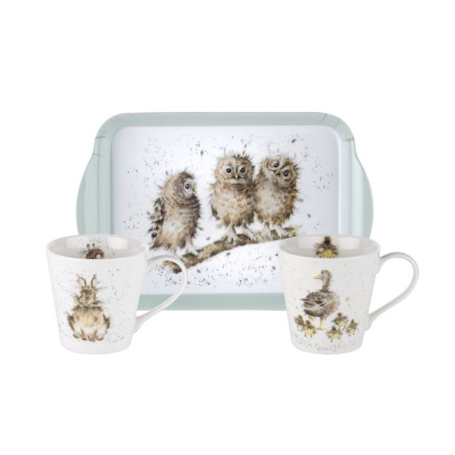 Набор из 2-х кружек на подносе Royal Worcester "Зайка и Утята" 20х18см