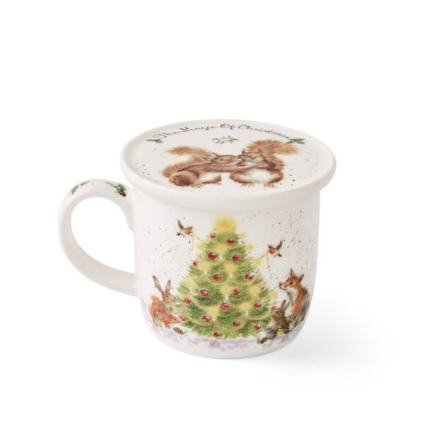 Набор кружка и подставка/крышка 310мл Royal Worcester "Рождественская елка"