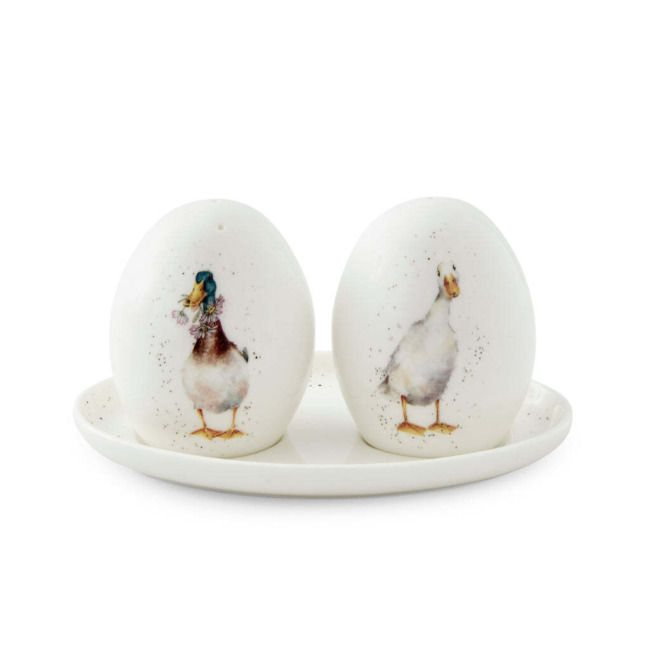 Солонка и перечница на подносе Royal Worcester "Уточки" 8,5см