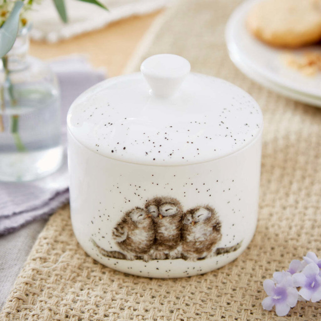 Сахарница с крышкой  Royal Worcester "Совы" 9,5см