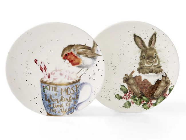 Набор из 2-х тарелок 16,5см Royal Worcester "Зайка и малиновка"