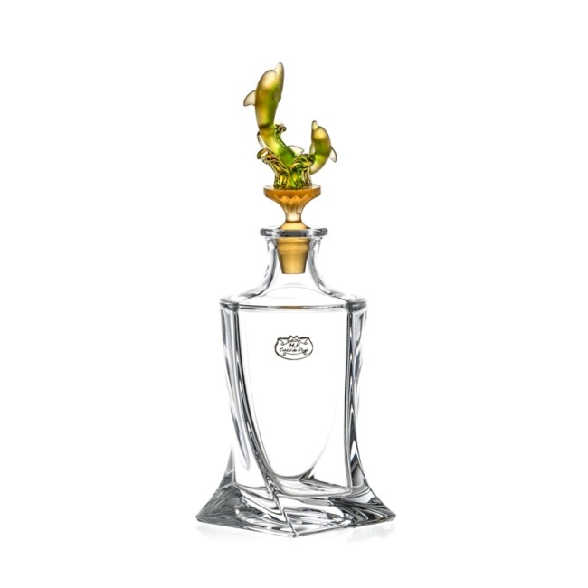 Декантер Cristal de Paris "Дельфины" янтарный