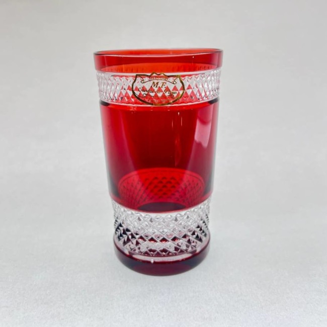 2 высоких стакана №21 Cristal de Paris "Дюваль" красных