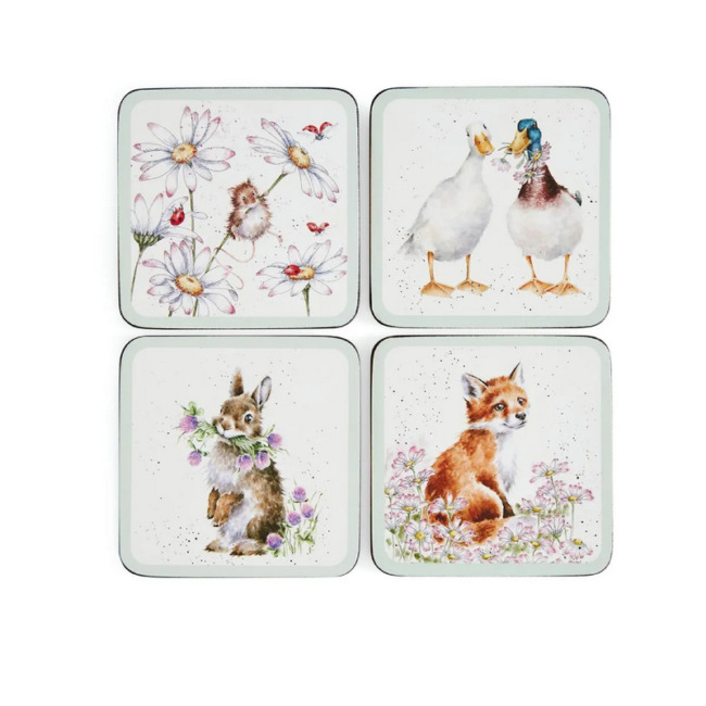 Набор из 4-х подставок Royal Worcester "Лесные цветы" 10,5х10,5см