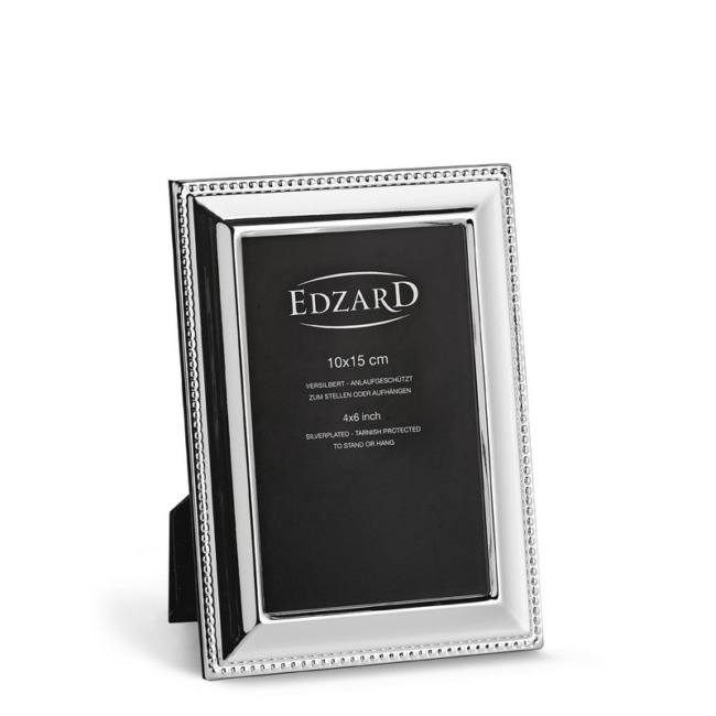 Рамка Edzard "Перла" 10х15см, посеребрение