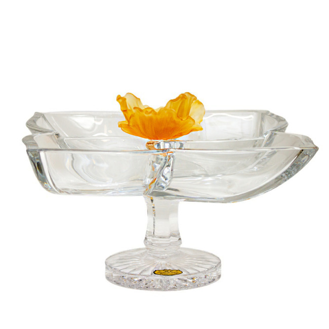 Менажница Cristal de Paris "Цветок" на ножке 208R (4 секции)