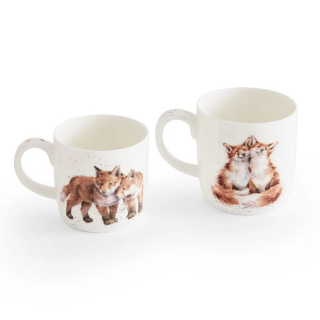 Набор из 2-х кружек 310 и 400мл Royal Worcester "Родители и дети. Лисички"
