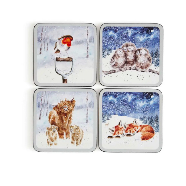 Н-р 4 подставки Royal Worcester "Голубое небо" 10,5х10,5см