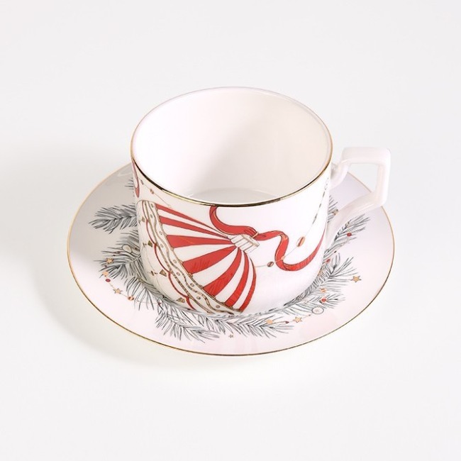 Набор чашка и блюдце Valerie Concept "Новогодняя" TEA SET NY 2