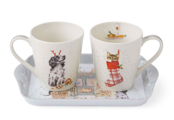 Набор из 2-х кружек на подносе Royal Worcester "Милый дом"