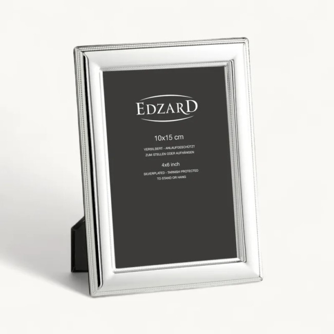 Рамка Edzard "Сиена" 10х15см, посеребрение
