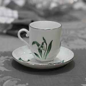 Чашка кофейная с блюдцем "Подснежники"