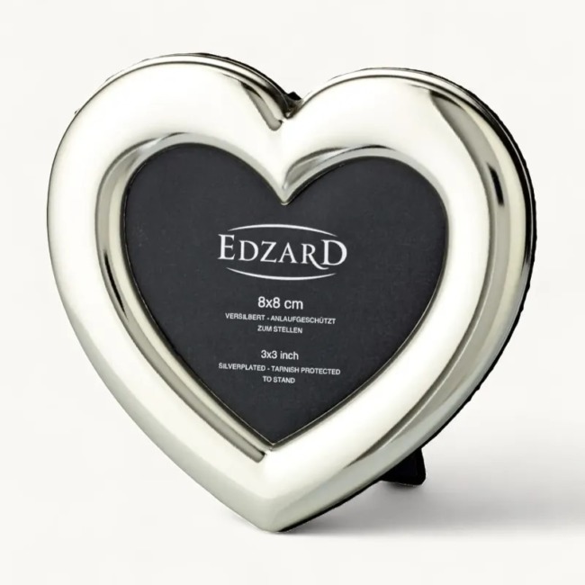 Рамка Edzard "Сердце" 8х8см, посеребрение