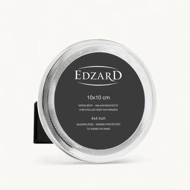 Рамка Edzard "Пепе" круглая D10см, посеребрение
